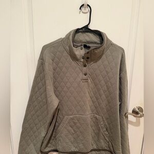 Eddie Bauer Quilted Olive green Pullover